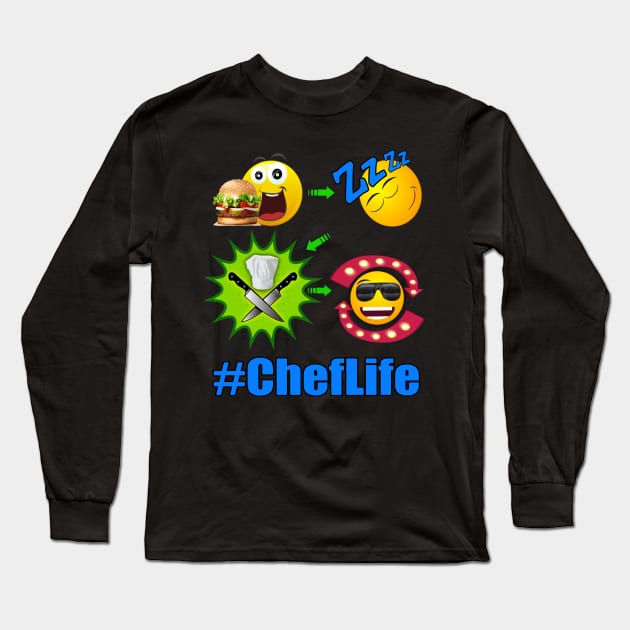 Chef Life Cooking Lifestyle #ChefLife Cheese Burger Long Sleeve T-Shirt by Duds4Fun